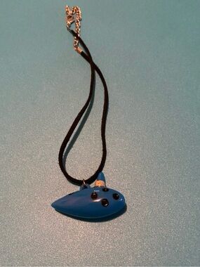 Legend of Zelda Blue Ocarina Pendant Necklace